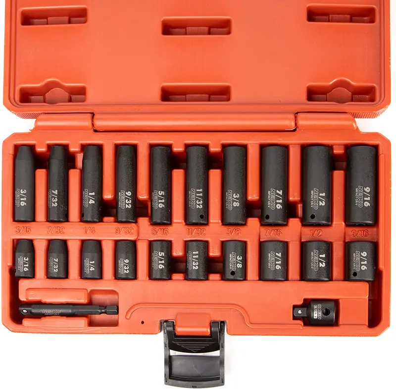 1/4" Drive Impact Socket Kit — Sae Sizes, Includes Both Deep & Shallow Options (22-Piece) 1
