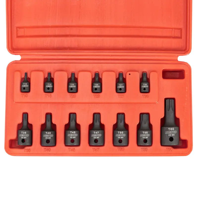 13-Piece Impact Torx Socket Set — Chrome Molybdenum Steel, Three Drive Sizes (1/4", 3/8", 1/2") 1