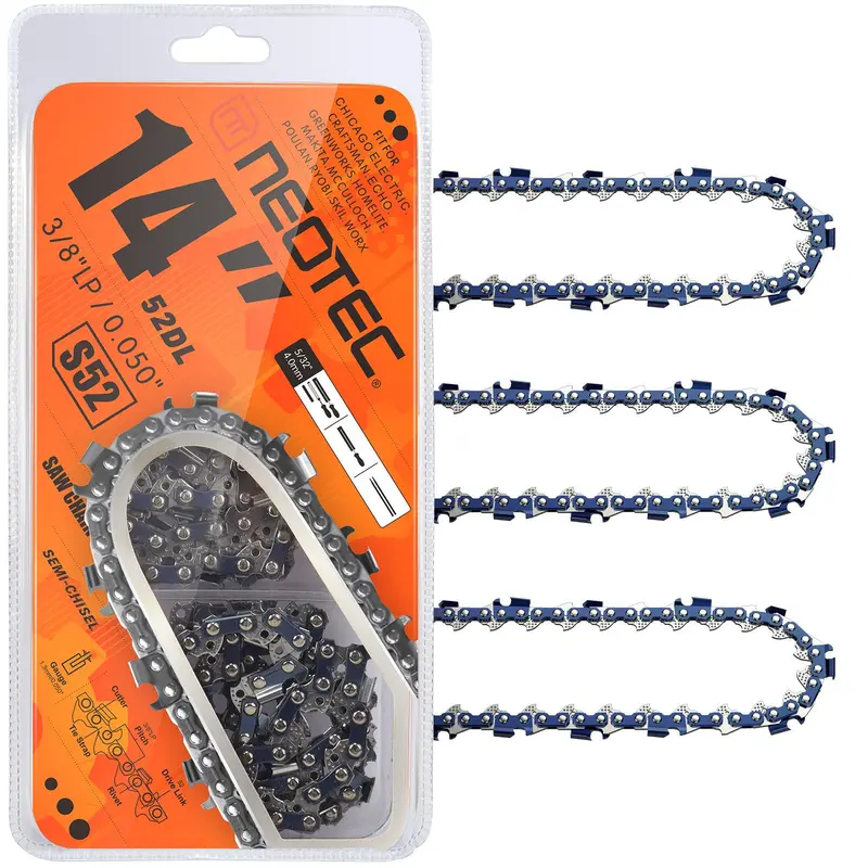 14" Chainsaw Chain — 3/8" Lp Pitch, 0.050" Gauge, 52 Links (Fits Ryobi, Husqvarna 120, Echo Cs-310 & More) 1