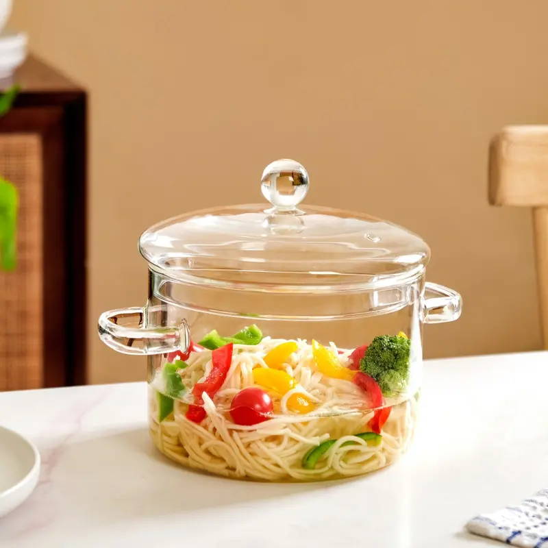 1750Ml Functional Borosilicate Glass Cooking And Serving Pot 1