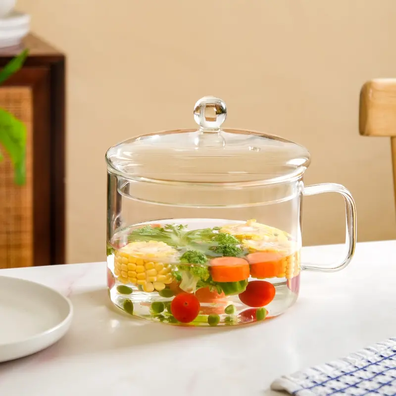 2100Ml Versatile Borosilicate Glass Multipurpose Cooking Pot 1