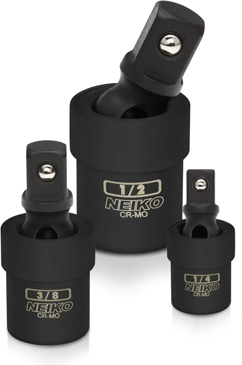 3-Piece Impact Universal Joint Socket Set – 1/4", 3/8", And 1/2" Drives (Cr-Mo Steel) 1