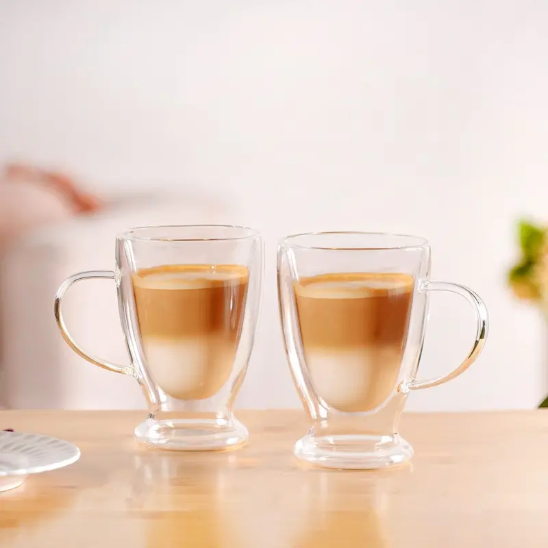 350Ml Irish-Style Double-Walled Glass Coffee Mug Set – 2-Pack 1