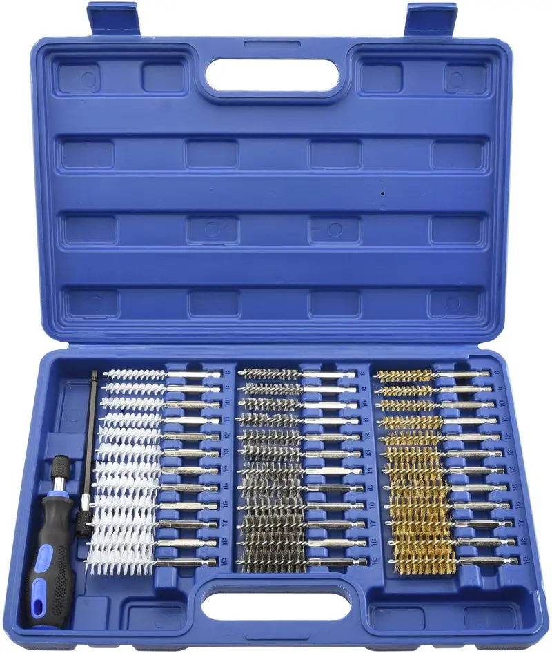 38-Piece Wire Brush Drill Accessories – Stainless Steel, Brass, And Nylon Bristles, 1/4" Hex 1