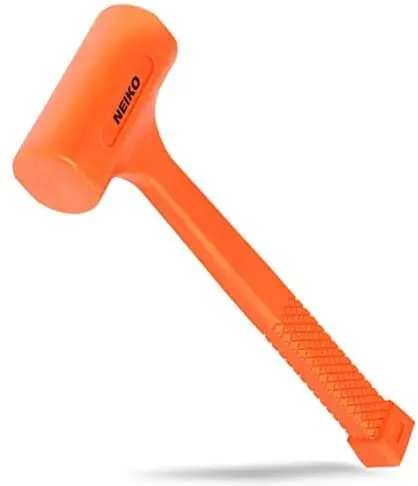 4 Lb Spark-Free Dead Blow Hammer — Vibrant Neon Orange, Steel Shot Core, Non-Marring 1
