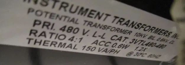 4:1 Ratio Potential Transformer – Instrument Transformer 3Vtl460-480 1