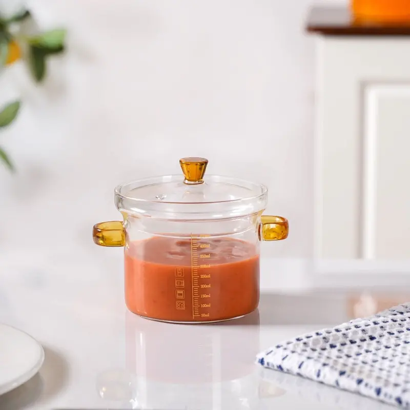450Ml Mini Borosilicate Glass Storage Pot With Leak-Resistant Lid 1