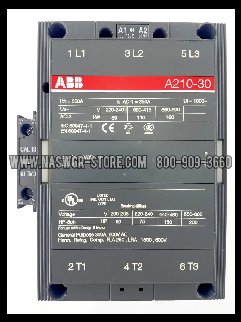 Abb A210-30 And A210-30-11-84 Nema Size 2 Contactors 1