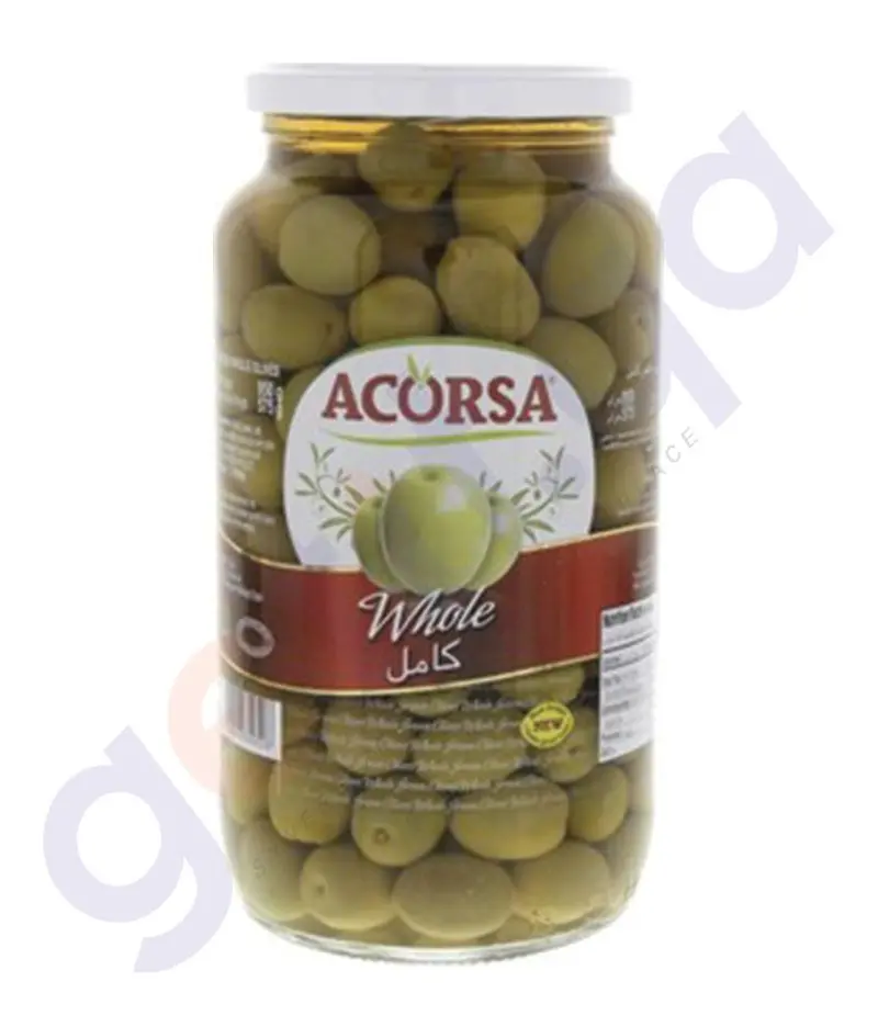 Acorso Plain Green Olives – Glass Jar