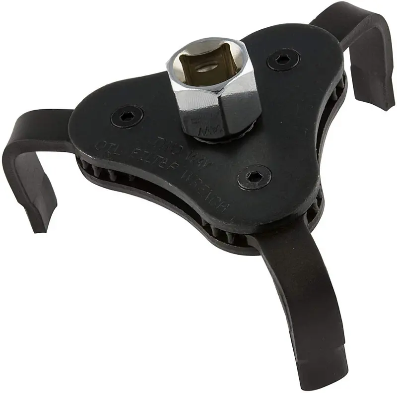 Adjustable 3-Jaw Oil Filter Wrench: Fits 2.5"–4" Filters, 3/8" Drive Compatibility 1