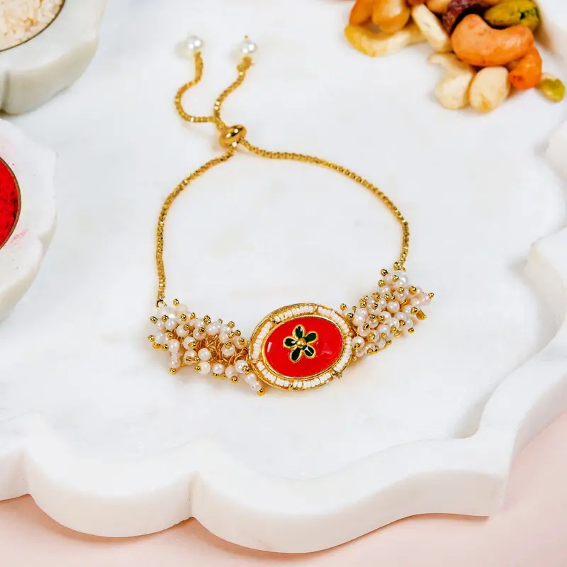 Adjustable Crimson Rakhi Gift Set – Thoughtful Sibling Celebration Kit 1