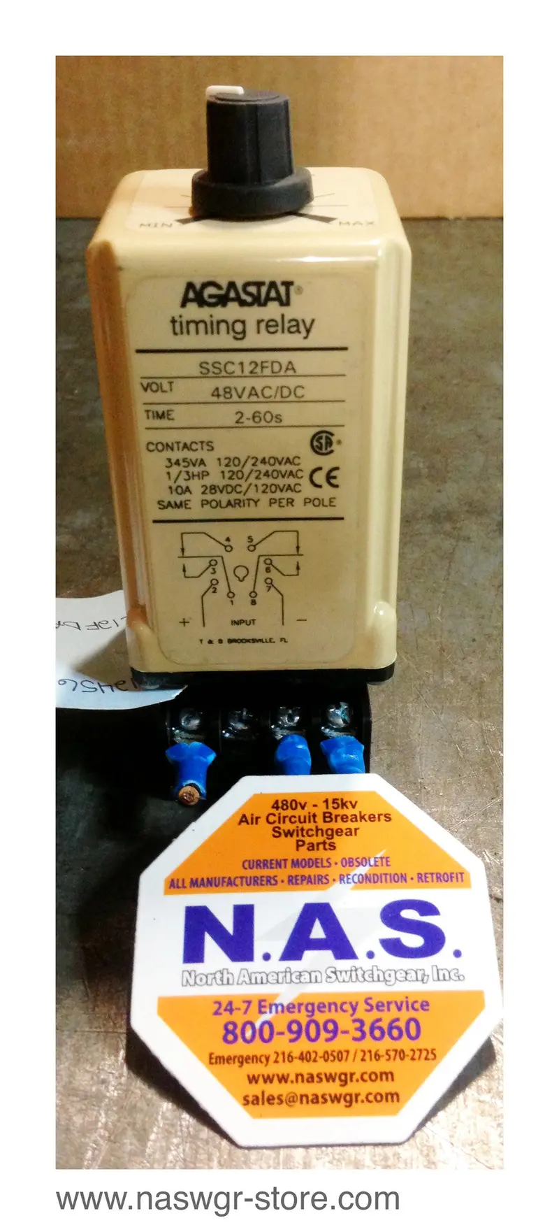 Agastat Ssc12Fda Timing Relay – 48Vac/Dc, Adjustable Delay 2–60 Seconds, Bds08Ss Compatible 1