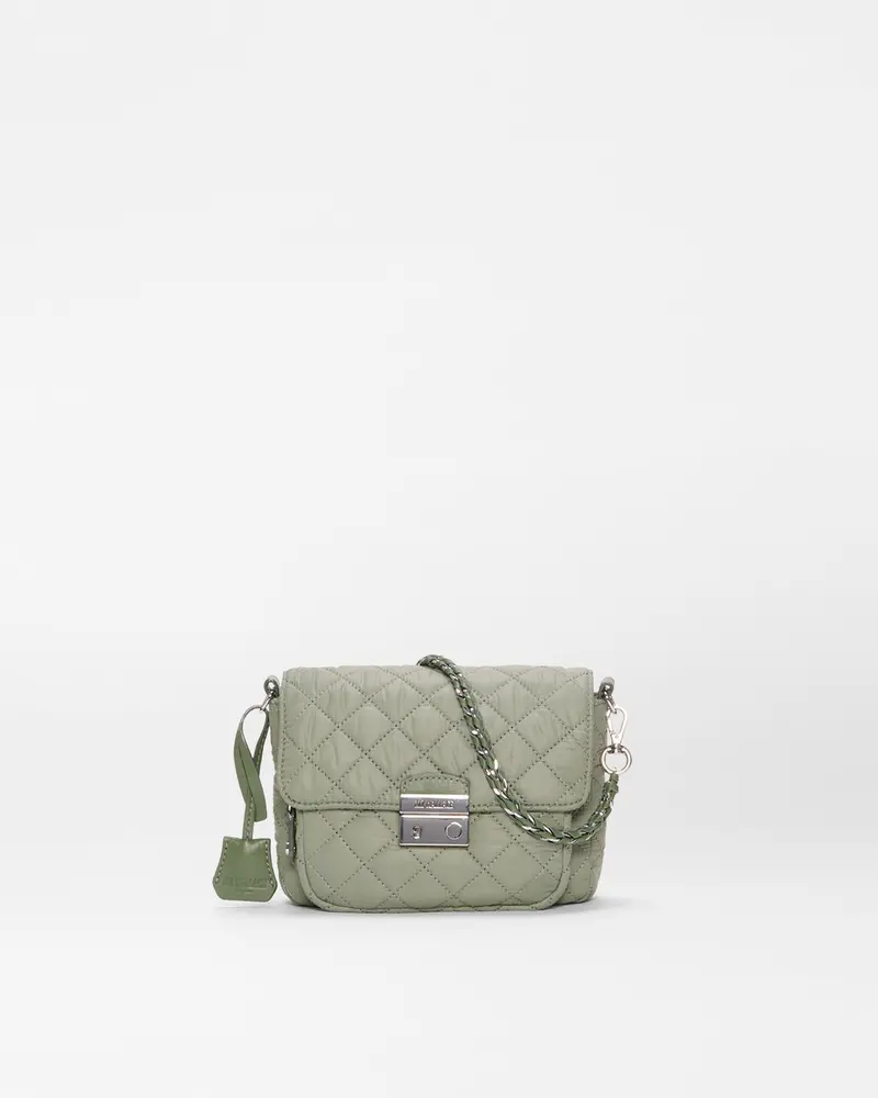 Agave Green Crosby Lock Crossbody – Secure Mini Leather Bag 1