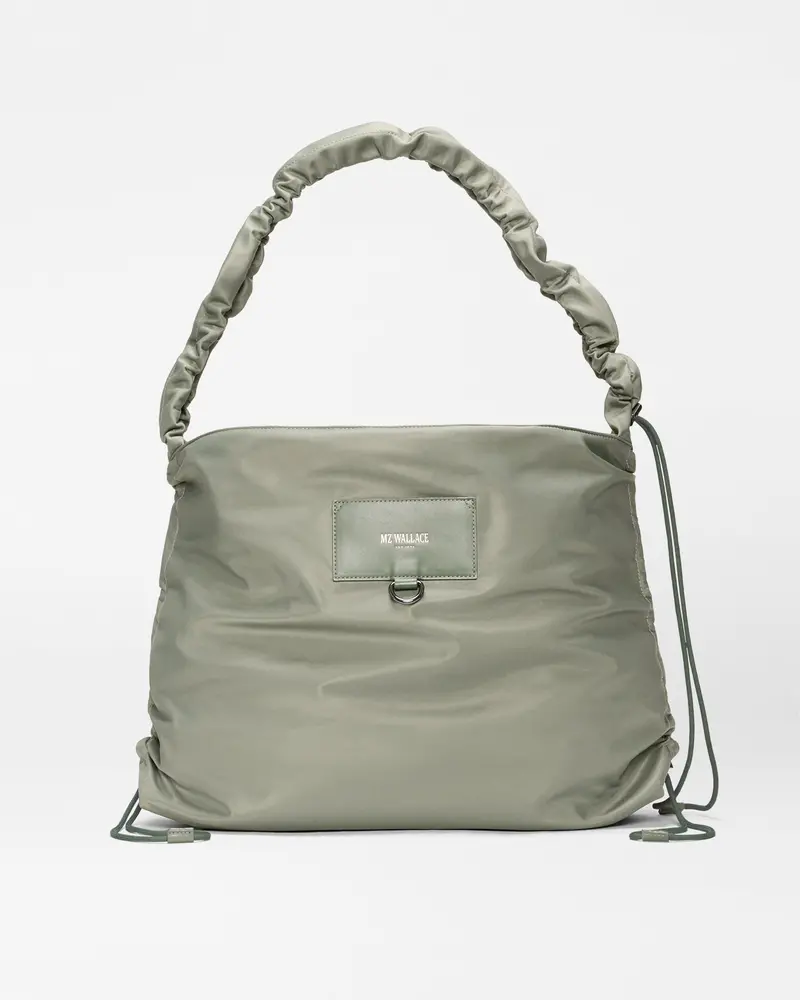 Agave Green Large Scrunch-Style Shoulder Bag 1