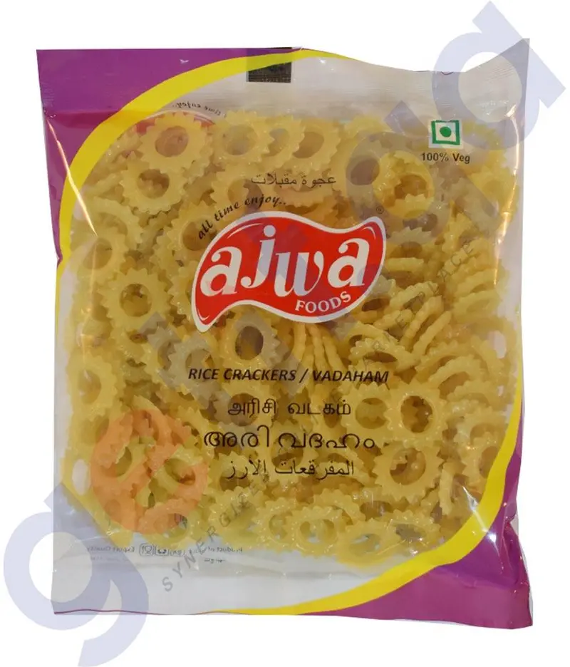 Ajwa Rice Crackers (Vadaham/Vathal) – Traditional South Indian Snack, 100G 1