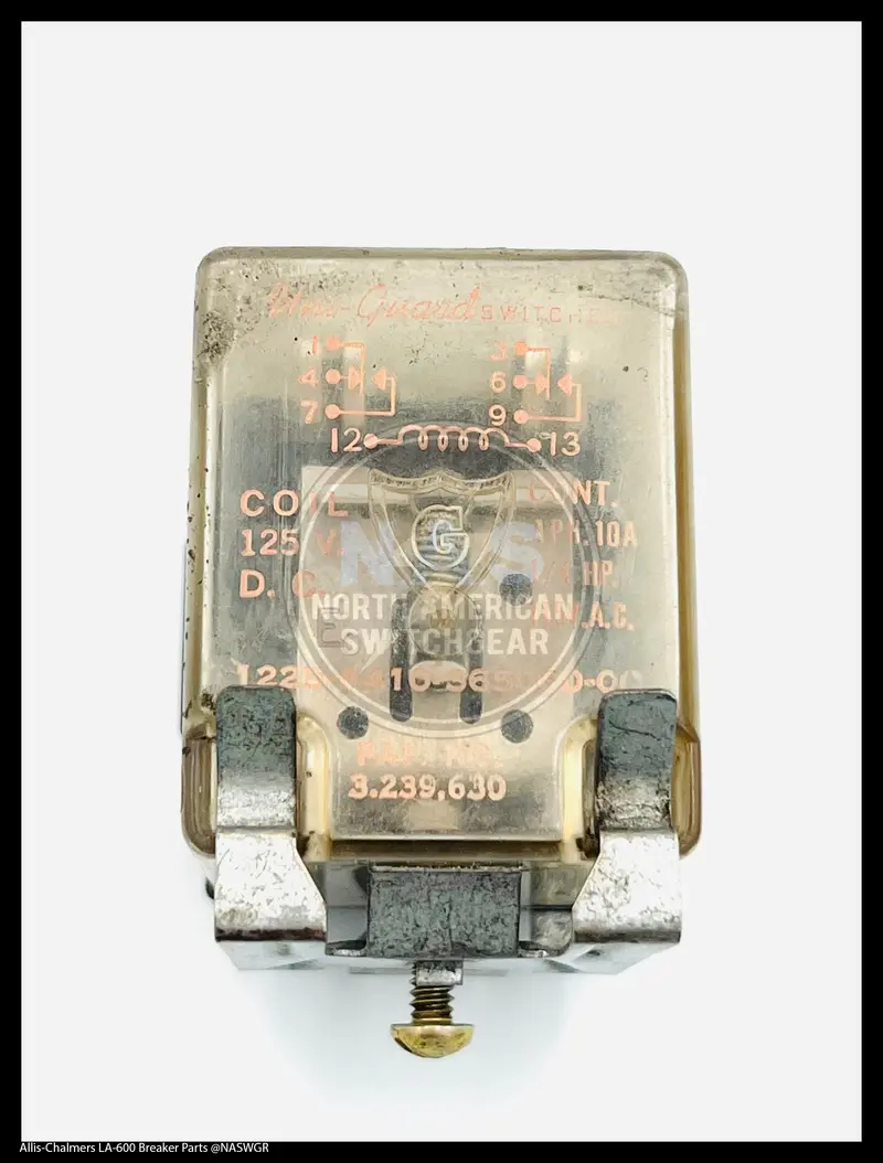 Allis-Chalmers La-600A, La-800A, And La-1600A Anti-Pump Relay (Y-Type) – 125V Dc – Part #15-171-399-016 1