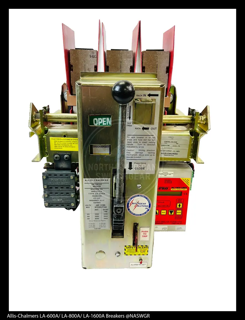 Allis-Chalmers La-600A Manually Actuated Air Circuit Breaker – Industrial Panel Mount 1