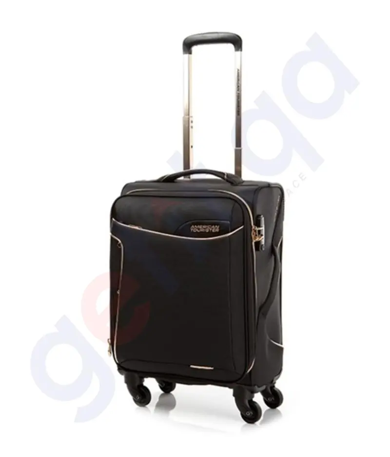 American Tourister Applite 2.0 Carry-On – 55 Cm, Black & Gold Metallic Finish Spinner 1