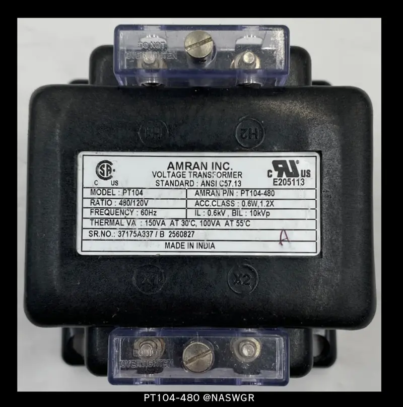 Amran Pt104-480 480/120V Voltage Transformer 1