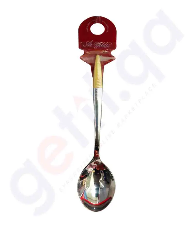 Ar Yildiz Inci Gold Coffee Spoon Set – Turkish Stainless Steel, 2-Piece 1