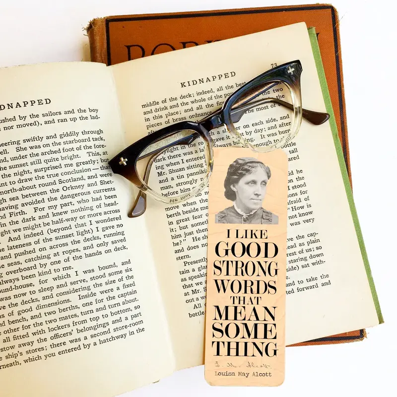 Artisan Wood Bookmark Featuring Louisa May Alcott Quote | Fly Paper Products 1