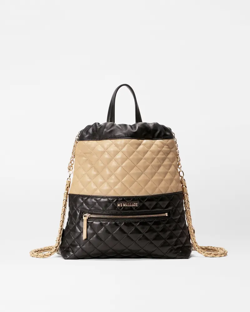 Audrey Backpack: Black And Camel Crosby Design 1
