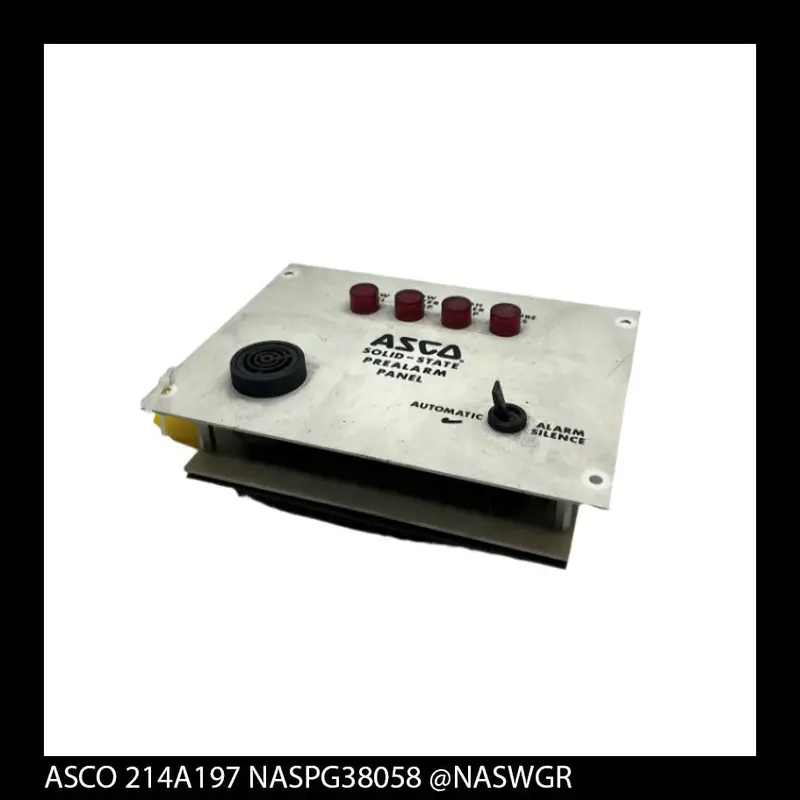 Automatic Switch Company 214A197 Solid-State Pre-Alarm Control Panel 1