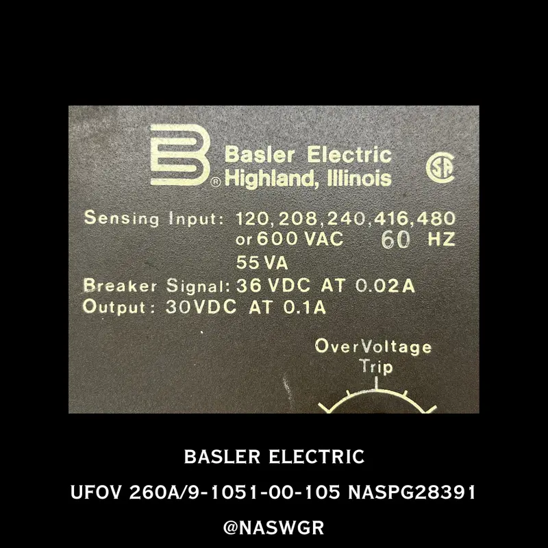 Basler Ufov260 A Underfrequency & Overvoltage Protection Module (9105100105) 1