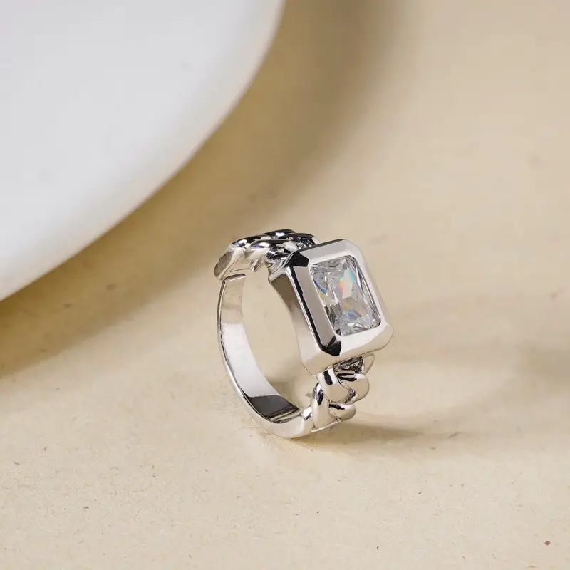 Bezel-Set Gemstone Silver Ring 1