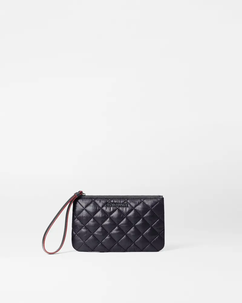 Black Flat Metro Wristlet Bag 1