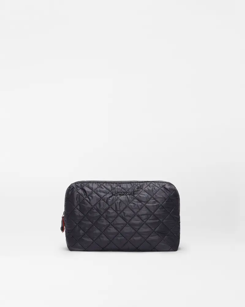 Black Medium Double-Zip Cosmetic Organizer 1