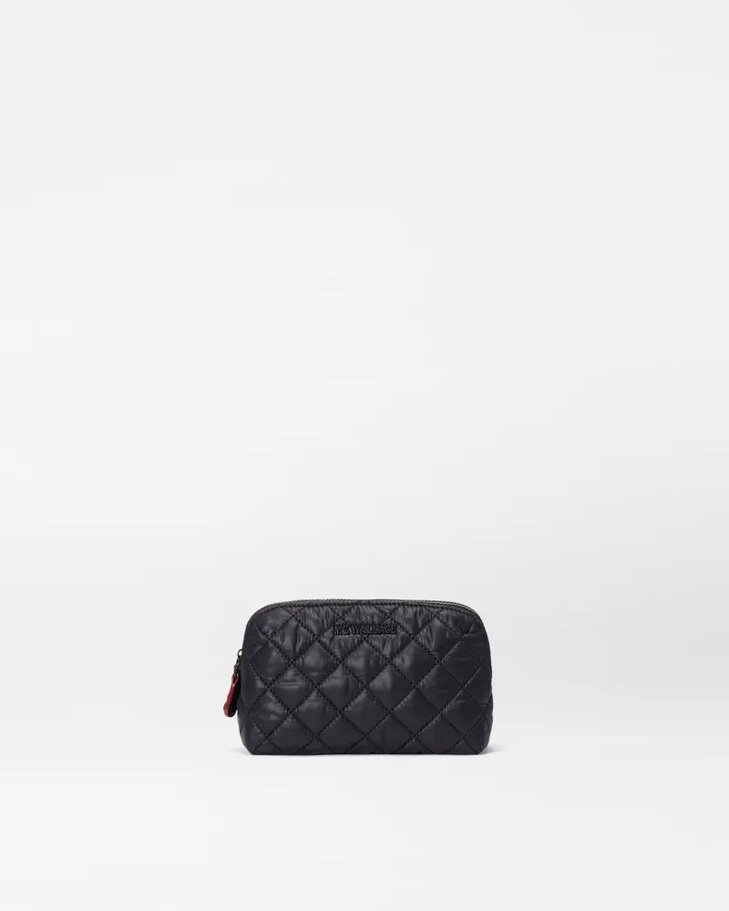 Black Small Double-Zip Cosmetic Pouch 1