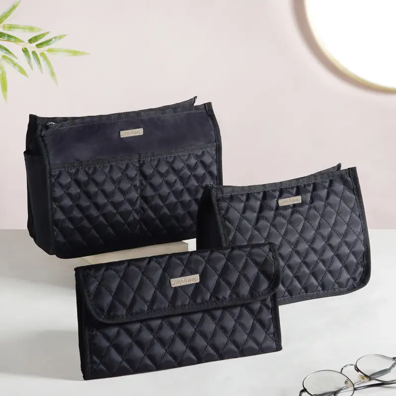 Black Travel Organizer Pouch Set – 3-Piece Multipurpose Kit 1