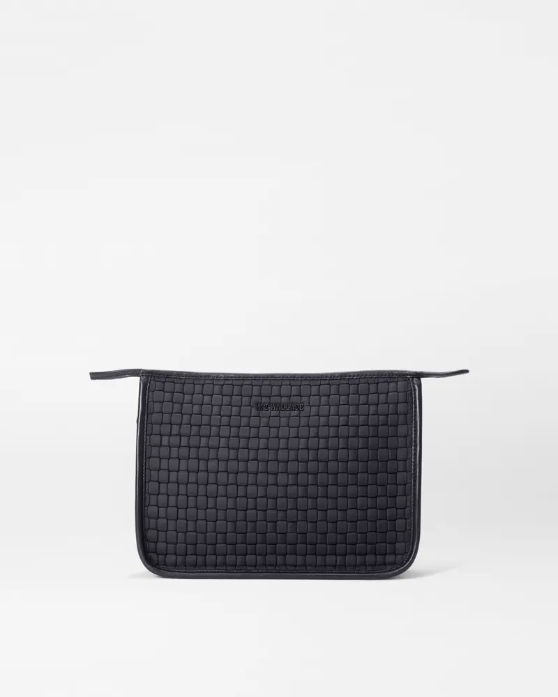 Black Woven Leather Clutch Purse 1