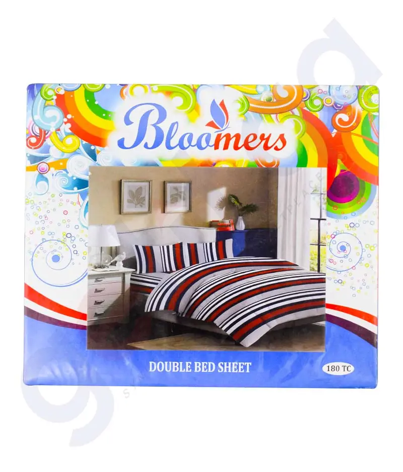 Bloomers Double Bed Sheet – Soft Cotton, Assorted Hues 1