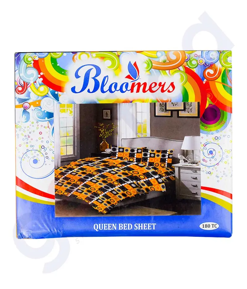 Bloomers Queen-Size Bed Sheet – Premium Fabric, Color Variety 1