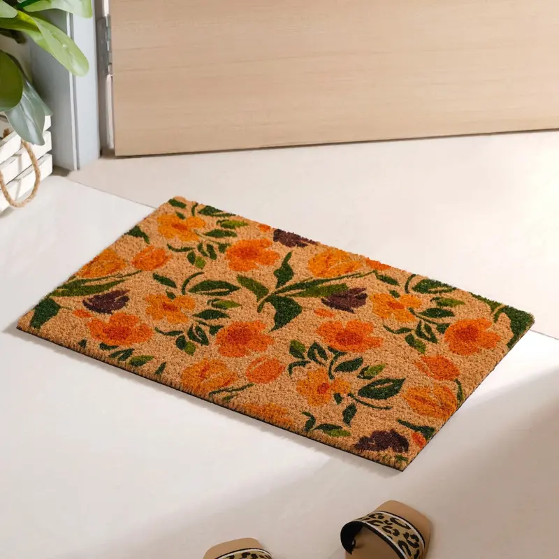 Blooming Daffodils Printed Coir Welcome Mat – 24X16 Inch 1