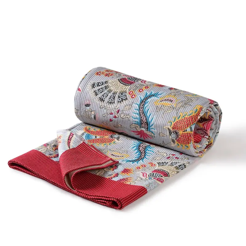 Bloomscape Quilted Cotton Bedcover – 250 X 230 Cm, Botanical Print 1