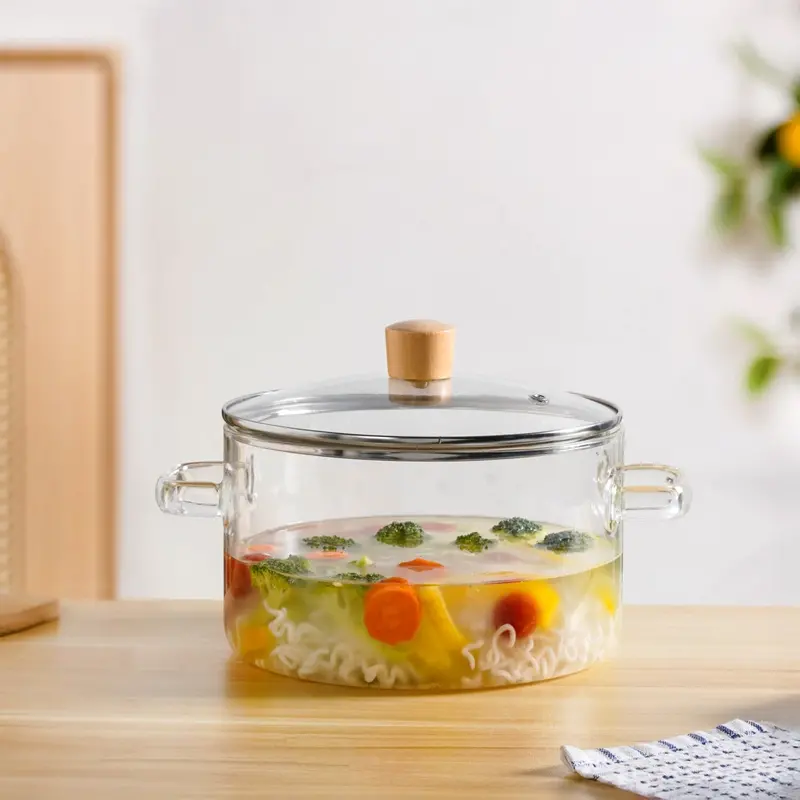 Borosilicate Glass Cooking Pot With Clean-Lid Design – 3.2L 1