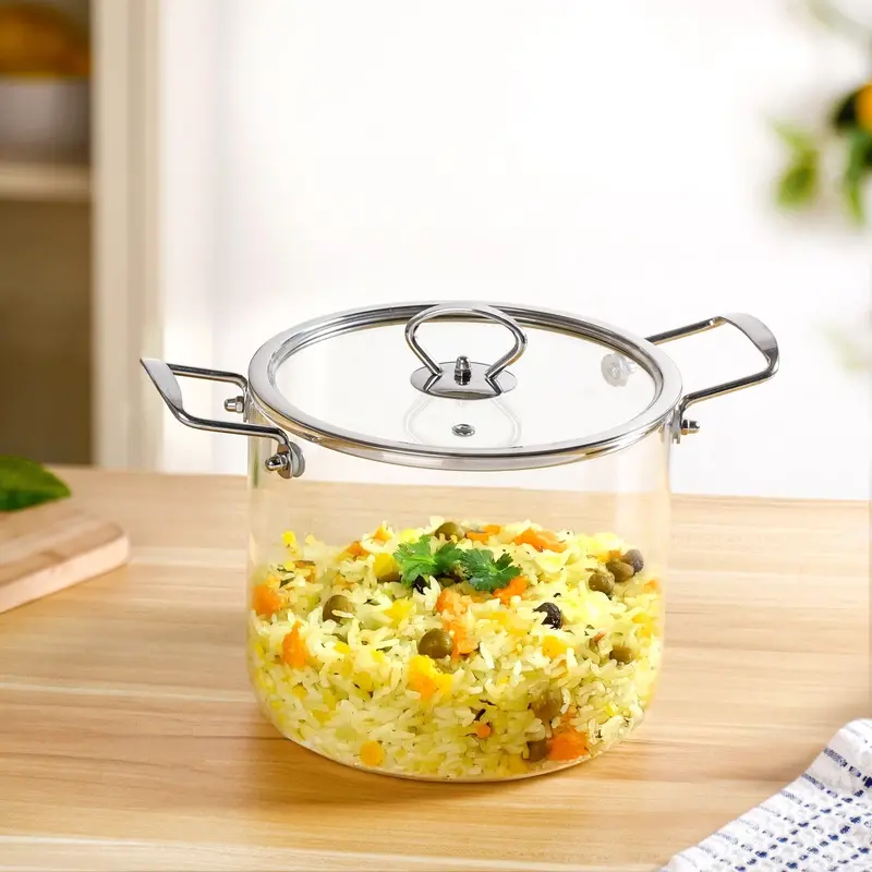 Borosilicate Glass Pasta Pot – 4.5L With Reinforced Metal Grip 1