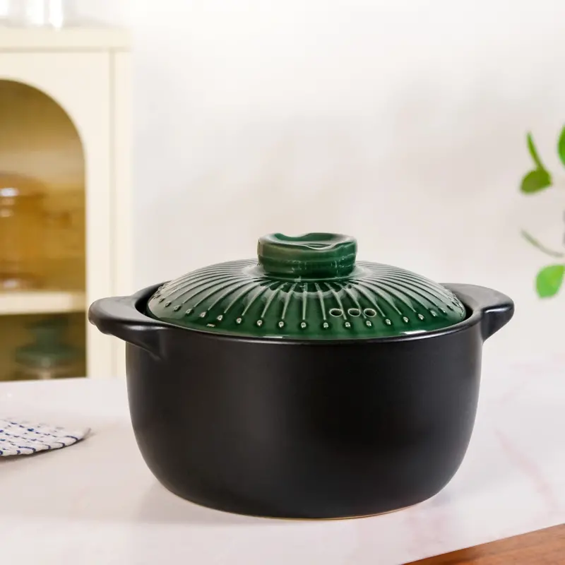 Botanica Japanese-Inspired Ceramic Cooking Pot – Lid-Included (3600Ml) 1