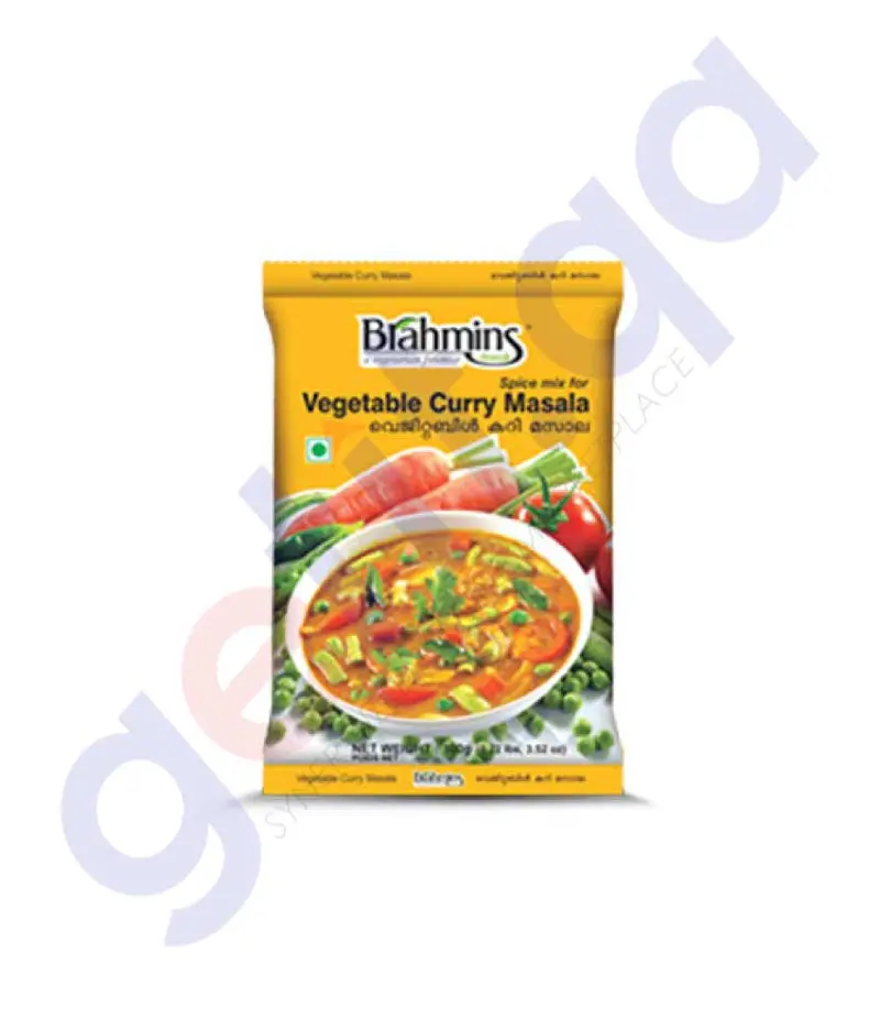 Brahmins Vegetable Curry Masala – 100G Duplex Pack For Quick Gravies 1