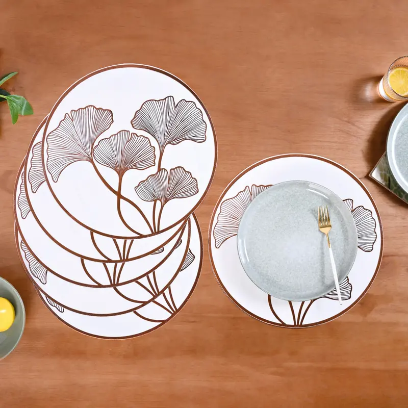 Bronze Ginkgo Placemats – Artisan Set Of 6 1