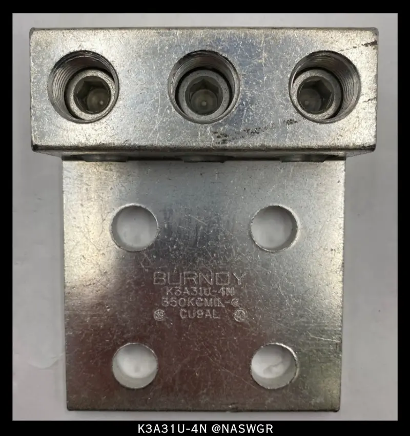 Burndy K3A31U-4N Mechanical Lug – Aluminum/Copper, Unused 1