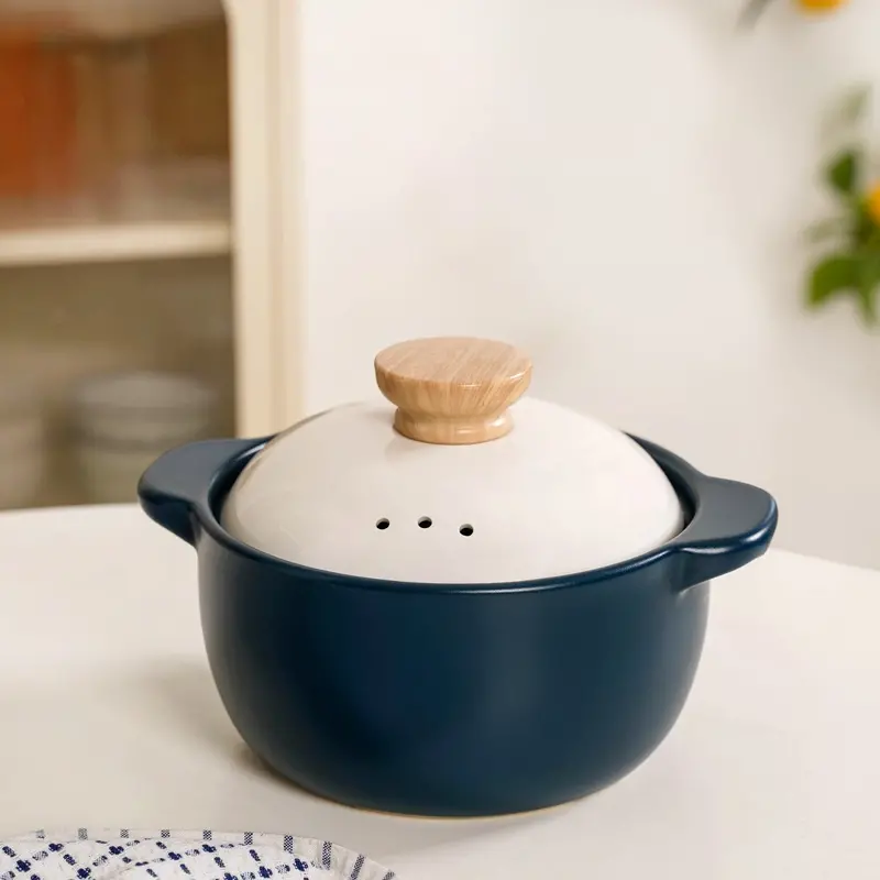 Cera Teal Ceramic Cooking Pot With Lid – 2.4L Versatile Soup & Braise Vessel 1
