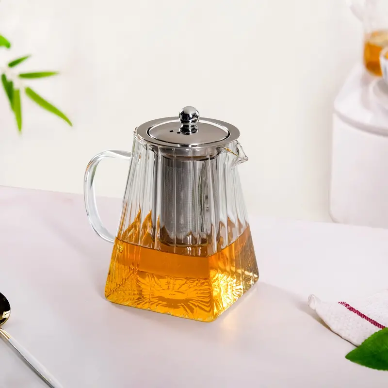 Chic Stovetop-Safe Glass Teapot With Stainless Steel Filter – 900Ml 1