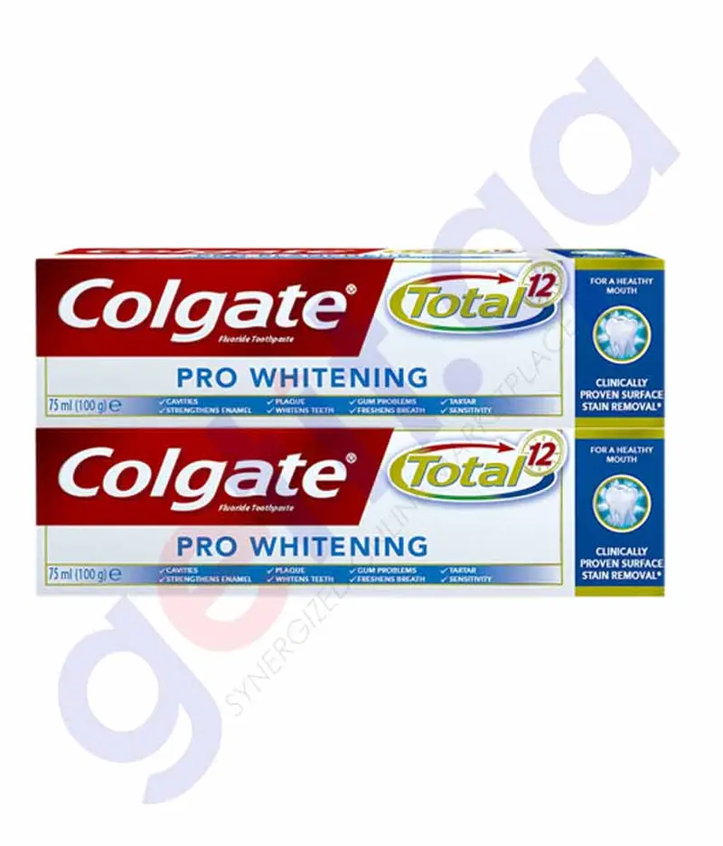 Colgate Total Pro-White Toothpaste – 2 × 75 Ml Bundle 1