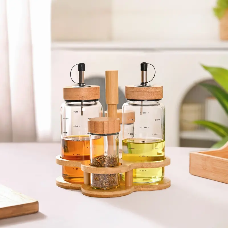 Compact Seasoning & Oil Dispenser Set – 5-Piece, 95Ml–300Ml Sizes 1