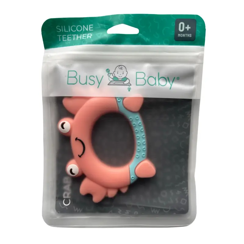 Crab-Themed Silicone Teether — Textured Infant Soother By Busy Baby 1