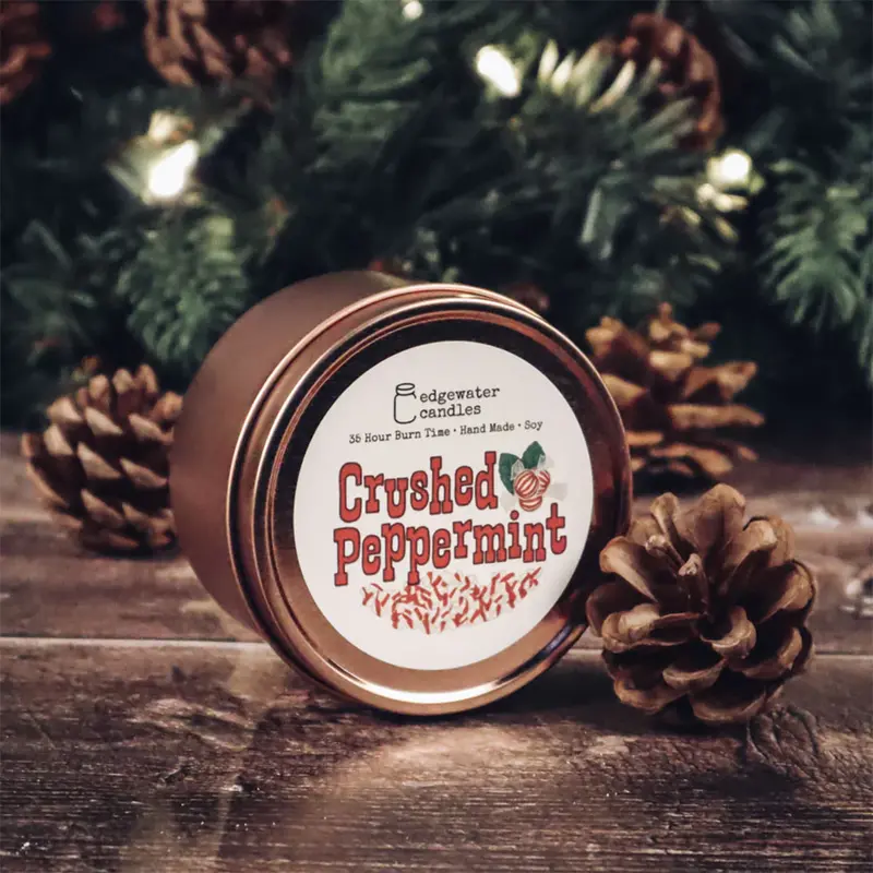 Crushed Peppermint Scented Soy Candle 1